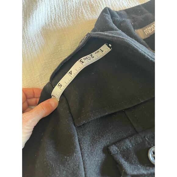 Kenneth Cole Reaction Wool Blend Trench Coat Jacket Preppy Academia Women Small - Picture 15 of 16